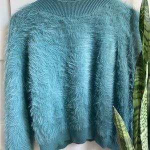Urban outfitters funky fuzzy blue feather sweater
